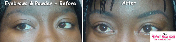 Eyebrow and Powder Threading Before After